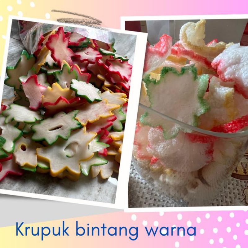 

krecek krupuk bintang warna warni 500gr