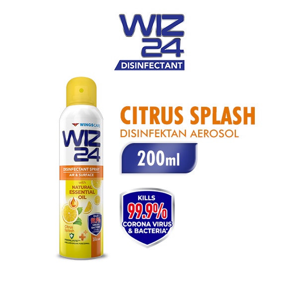 Wiz 24 Natural Disinfectant Aerosol Citrus Splash 200 Ml