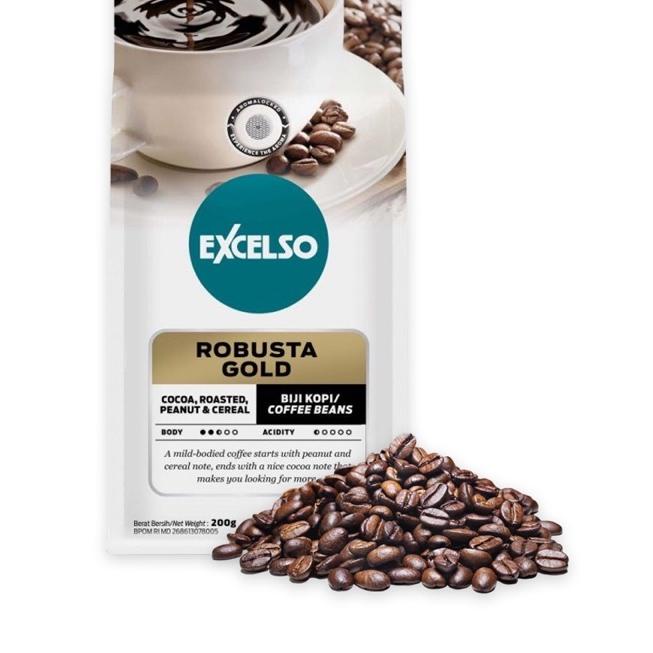 

Diskon✅Excelso Robusta Gold Biji 200Gr