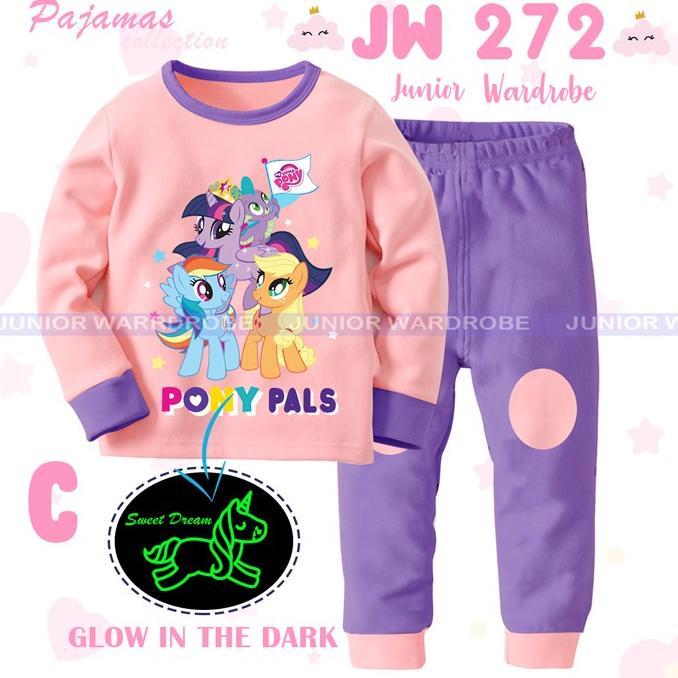 Piyama Baju Tidur Anak Karakter My Little Pony Glow In Dark JW272-C