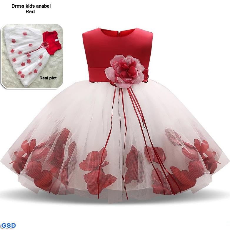 Promo - Jf - Dress Pesta Anak Umur 3-6 Thn Gaun Ulang Tahun Anak Cewe Dress Anabel Kids .,