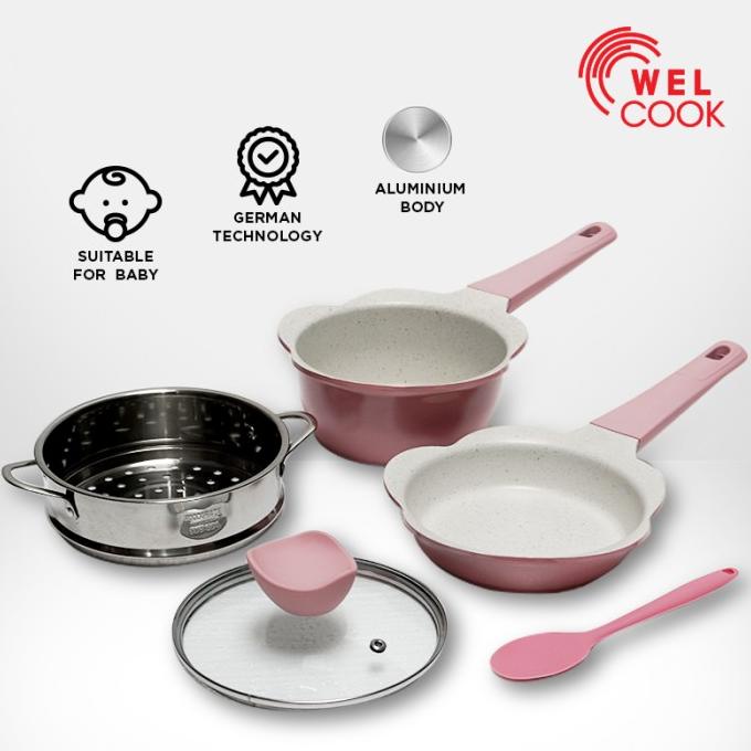 Welcook Peralatan Panci Bayi Baby Cookware-Pink