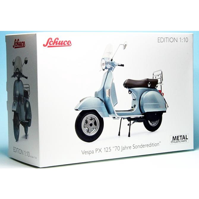 ,,,,,,,] 1:10 SCHUCO VESPA PX 125 BLUE MOTOR DIECAST MINIATUR NOT AUTOART