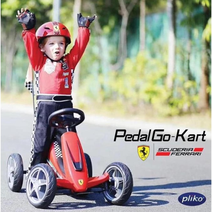 >*>*>*>*] PLIKO RIDE ON 820 FERRARI SCUDERIA GOKART MOBIL GO-KART PEDAL WKJ