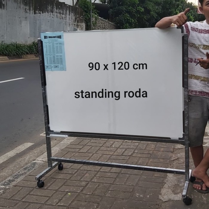 

Terlaris Whiteboard Standing 90 X 120 Cm -Nonmagnet Bisa Diatur Tinggi Dan Pdek