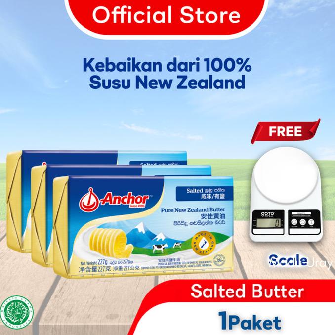 

Anchor Mentega (Butter) Salted 3 x 227g Free Timbangan Digital ---NEW---