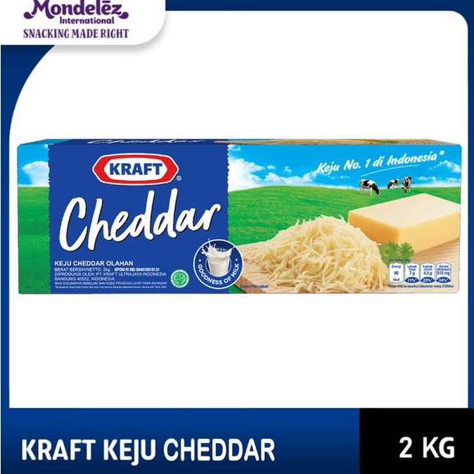 

KRAFT Keju Cheddar Kemasan 2 kg - Cheddar Cheese Bulk 2 kg ---NEW---