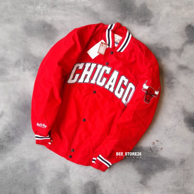 JACKET VARSITY CHICAGO NBA RED BORDIR AUTHENTIC