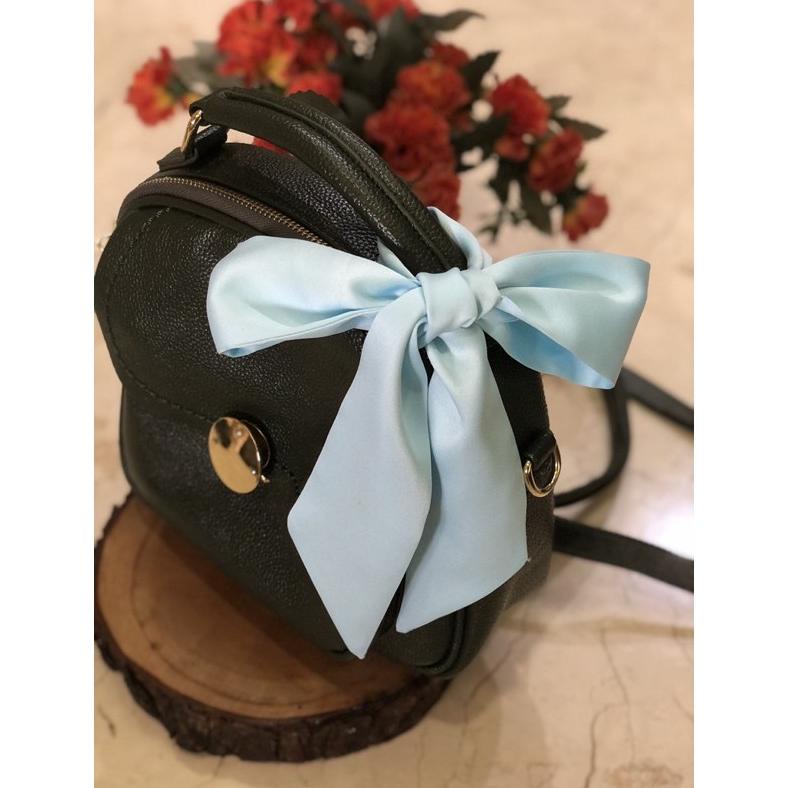 BISA COD Twilly / Scarf Leher / Aksesoris Tas - Warna Polos TERLARIS