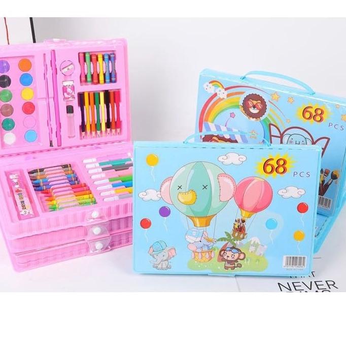 

kjvx -8 WE Crayon Set 68pcs / Krayon Mewarnai Anak 68pcs / Pensil Warna Set 68pcs 987➩
