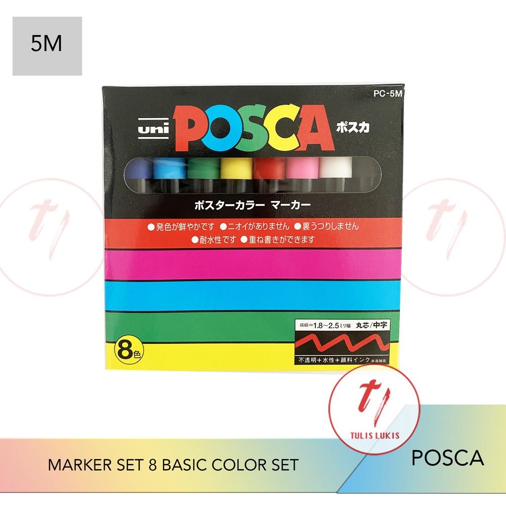 

SPIDOL UNI POSCA MARKER PC-5M BASIC 8 COLORS SET .