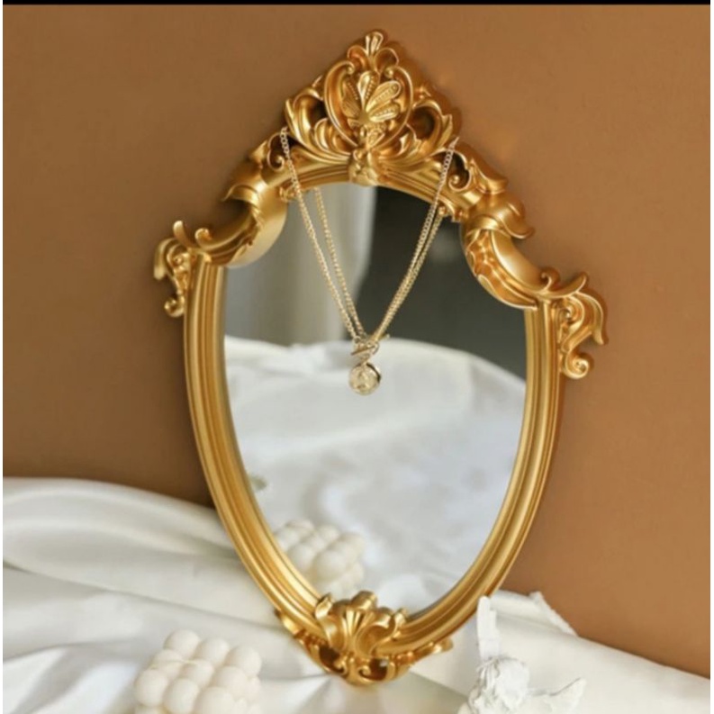 cermin vintage gold