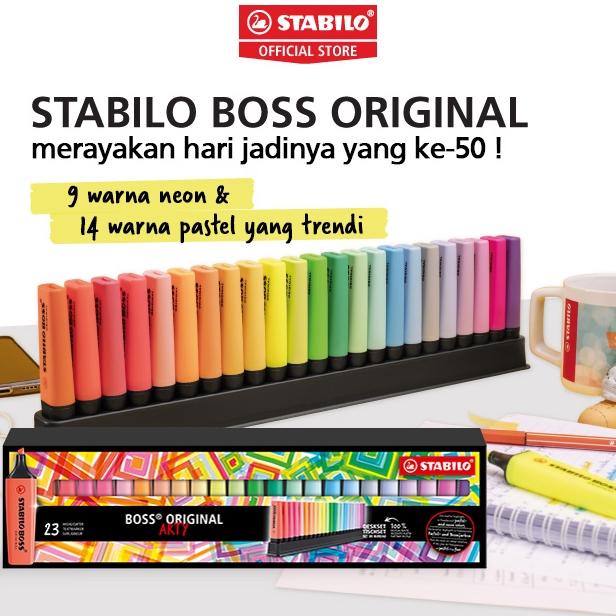 

STABILO BOSS ORIGINAL DESKSET 23'S, BEST SELLER SET OF 5 & 6 FREE PEN 68 HIGHLIGHTER MARKER SPIDOL WARNA WARNI PASTEL NEON STATIONERY ALAT TULIS .