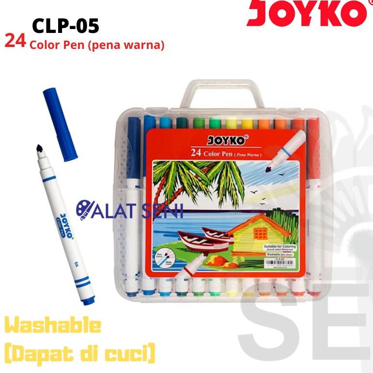 

COLOR PEN JOYKO 24 WARNA CLP-05 (PENA WARNA ) JOYKO CLP-05 SET 24 / JOYKO WASHABLE DAPAT DI HAPUS .