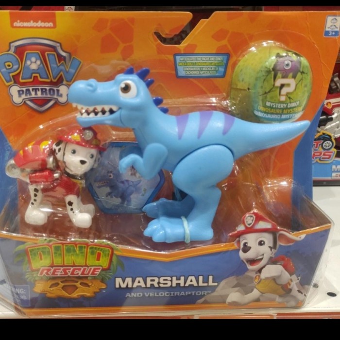 Flash Sale Mainan Paw Patrol Dino Rescue Marshall And Velociraptor Original Termurah