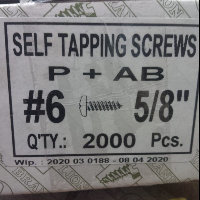 Sekrup Tapping Pab 6 X 5/8''