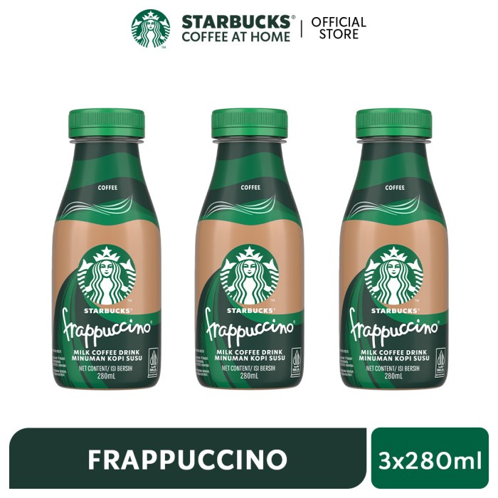 

BISA COD STARBUCKS Frappuccino Coffee PET (3x280ml) /KOPI EUBE/KOPI KAPAL API/KOPIBUBUK/KOPI