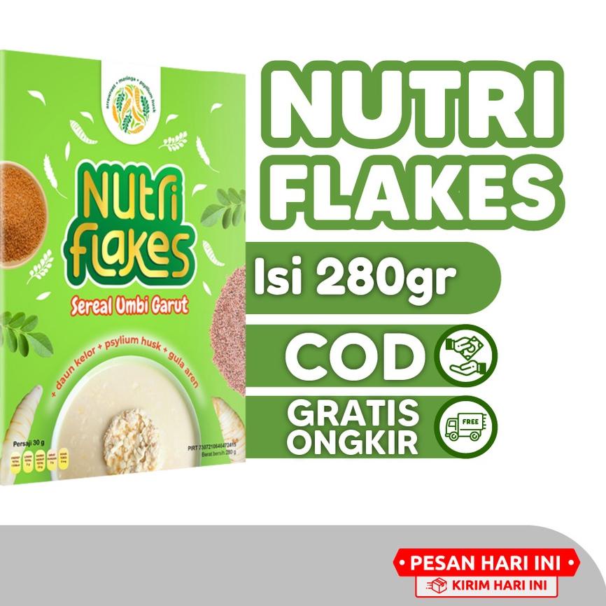 Promo | HJ6 | Nutriflakes Sereal Umbi Garut Obat Asam Lambung Atasi Maag Mag Gerd Original Makanan Diet Isi 280gr
