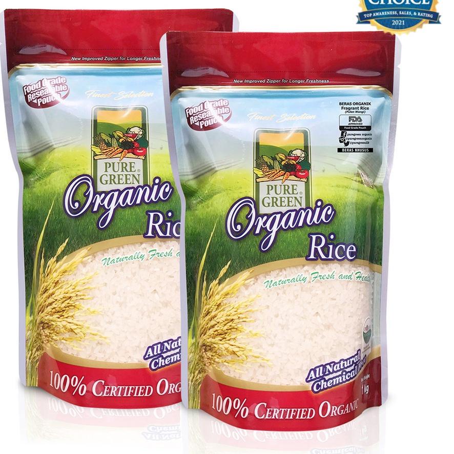

COD | KP8 | Puregreen Organic Rice Beras Organik Pulen Wangi (Fragrant Rice) Paket 2 x 1kg