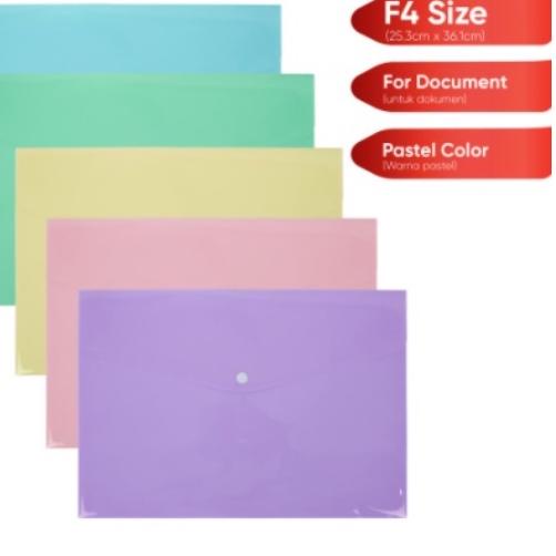 

Sale | KF7 | JOYKO Map Kancing warna PASTEL DBG-108 / PLASTIK DATA BAG / DOCUMENT BAG / ORGANIZER