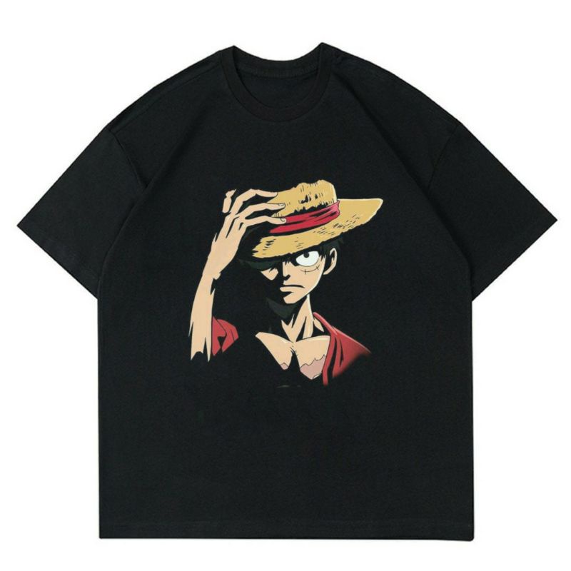 BAJU ONE PIECE - LUFFY | T-SHIRT ANIME ONE PIECE | KAOS ONE PIECE LUFFY HITAM | BAJU ONE PIECE VINTA