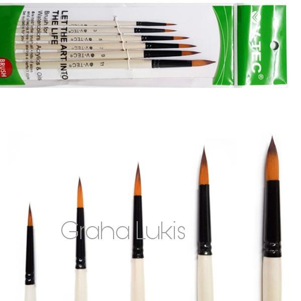 

Sale 6.6 | KP8 | V-Tec Round Brush 0018H Set 6 / Kuas Lukis Set 6