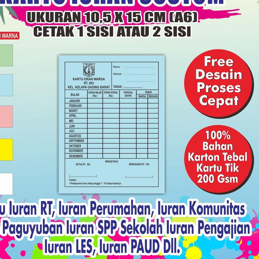 

Diskon | KI3 | KARTU IURAN/SPP/BAYARAN/DLL UKURAN A6