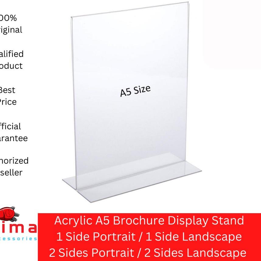 

Limited | KI3 | Acrylic Brochure Stand Display Akrilik Tempat Kertas Brosur Ukuran A5