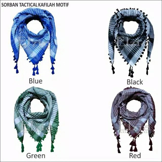 Sorban TYS0282 Sorban Haji Sorban Tactical Shemagh Kafilah Motif - Biru(U7O5) Sorban Arab Saudi Asli