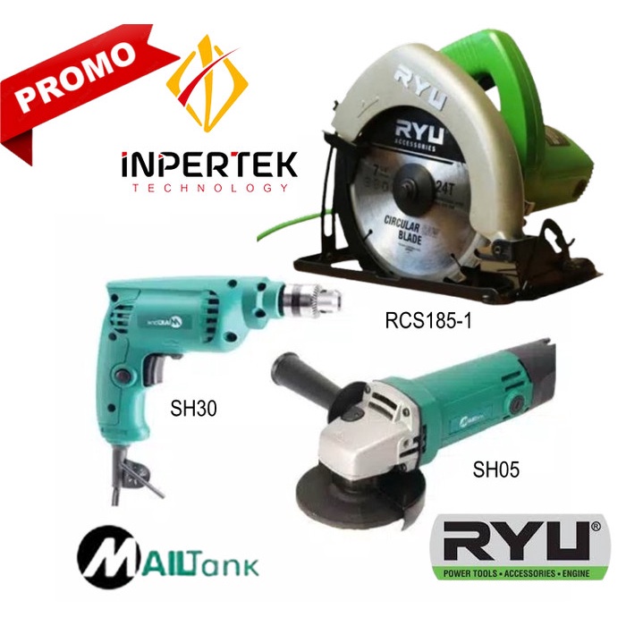 Paket Mesin Bor 10mm Gerinda 4 inchi Mailtank Mesin Gergaji Potong RYU