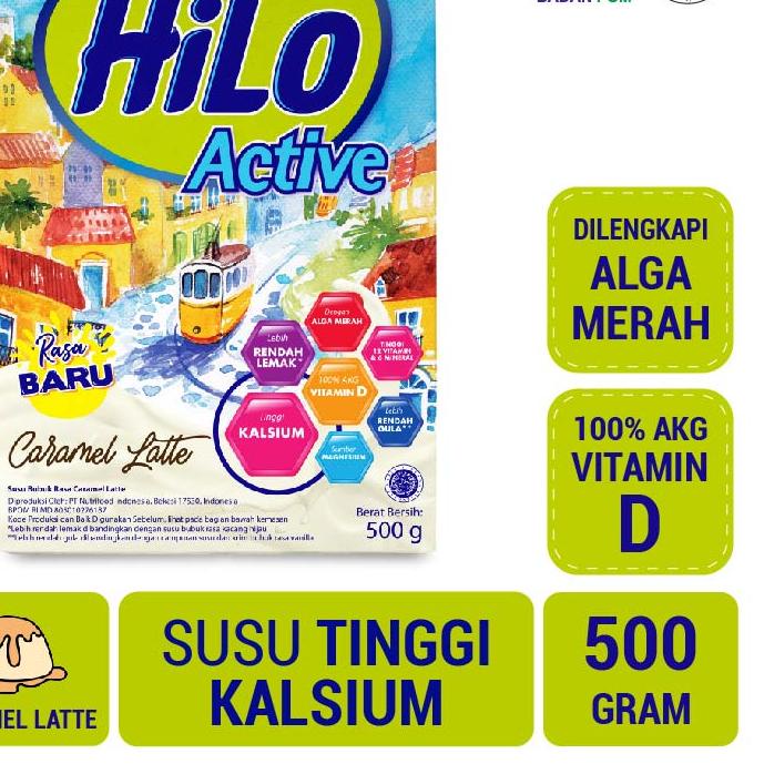 

12.12 SALE HiLo Active Caramel Latte 500g - Susu Tinggi Kalsium Lebih Rendah Lemak murah