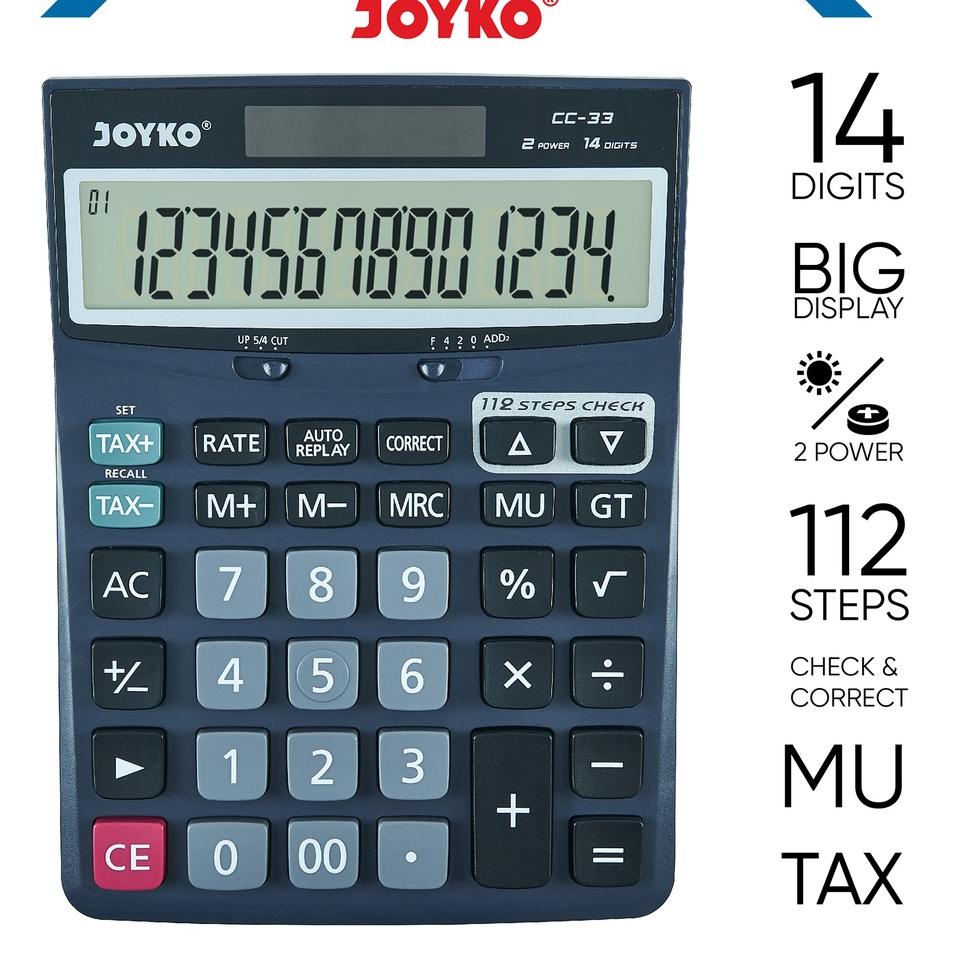 

lbie -77 Calculator Kalkulator Joyko CC-33 14 Digits Check Correct JW0