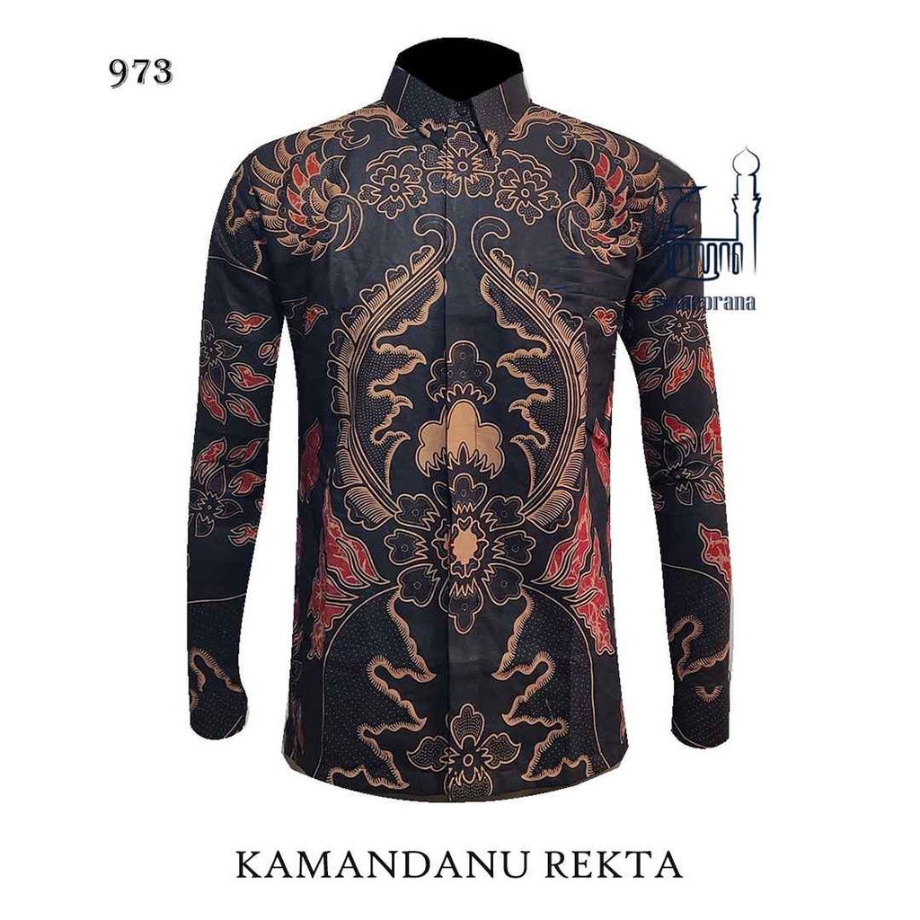 BATIK MAHAPRANA Motif KAMANDANU REKTA Atasan Kemeja Batik Pria Lengan Panjang Full Furing MHP-973