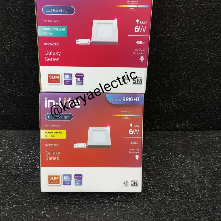 Limited✅LAMPU LED PANEL INLITE IN LITE 6WATT 6W KOTAK OUTBOW PUTIH INSS628S