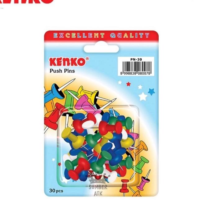 

Discount | KP8 | Kenko Push Pin PN-30 Paku Pin Warna Tusukan Gabus Styrofoam