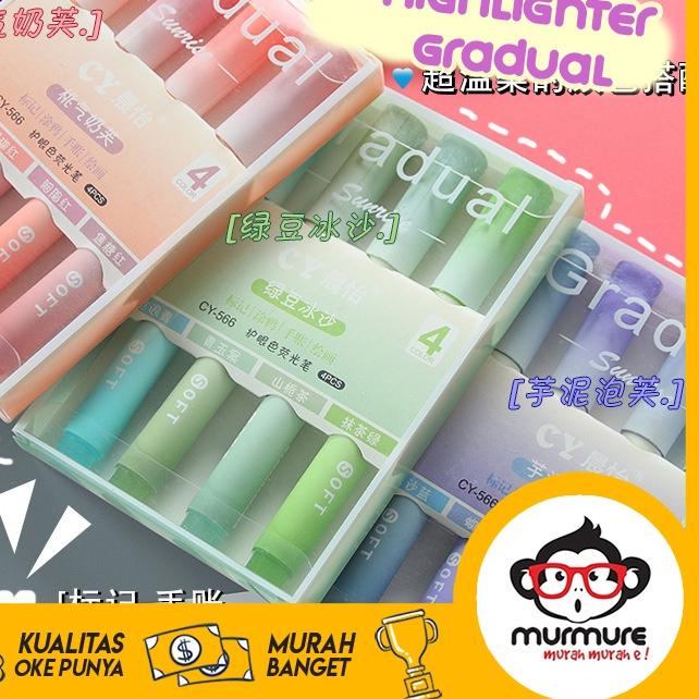 

Sale 6.6 | KI3 | MURMURE | STABILO / HIGHLIGHTER 4 WARNA 4PCS / PACK GRADUAL WARNA PASTEL