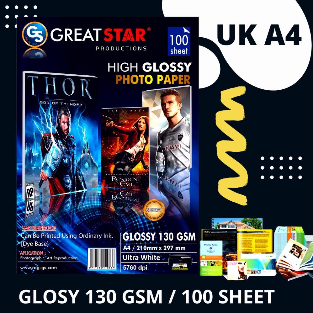 

Berkualitas GLOSY PO PAPER KERTAS PO 130GSM A4/100 lembar ANTI AIR !!