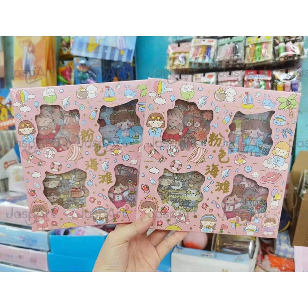 

(COD) 100 Lembar Stiker Waterproof Sticker Botol Minum Tumblr Viral Lucu Korea DIY .,