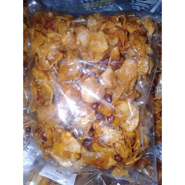 

gado-gado kripik singkong ubi jalar pedas manis