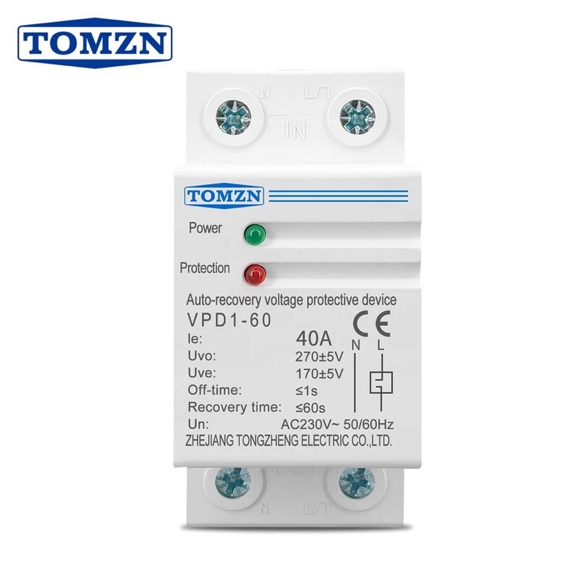 Recovery reconnect over under voltage protection relay 230V 40A 60A