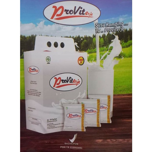 

Susu Kambing Etawa Proviterje plus Royal Jelly . 50 sachet