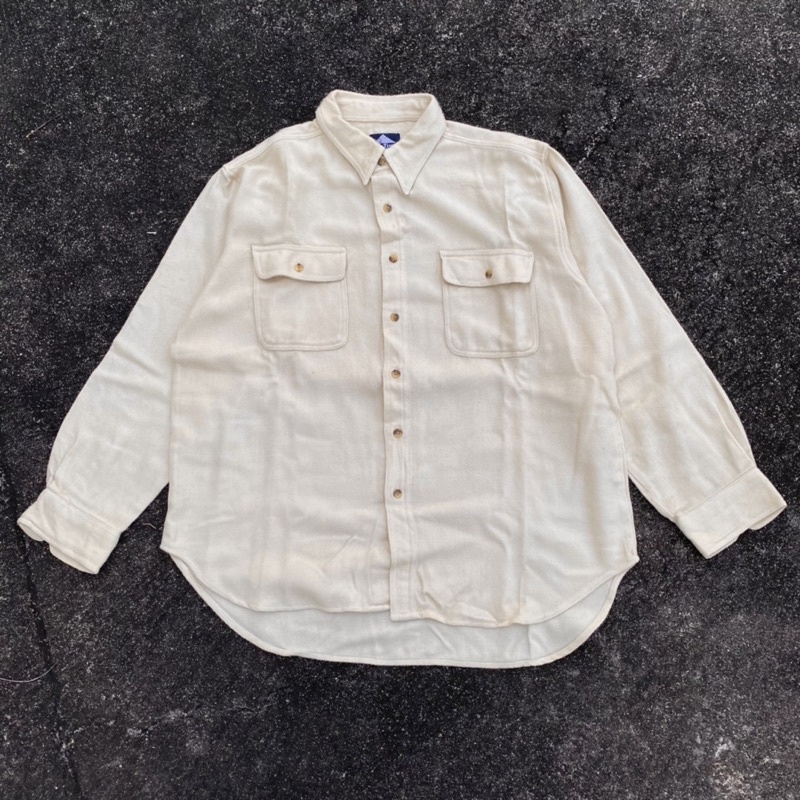 GUY TIME WOOL FLANNEL OUTER SHIRT DOUBLE POCKET