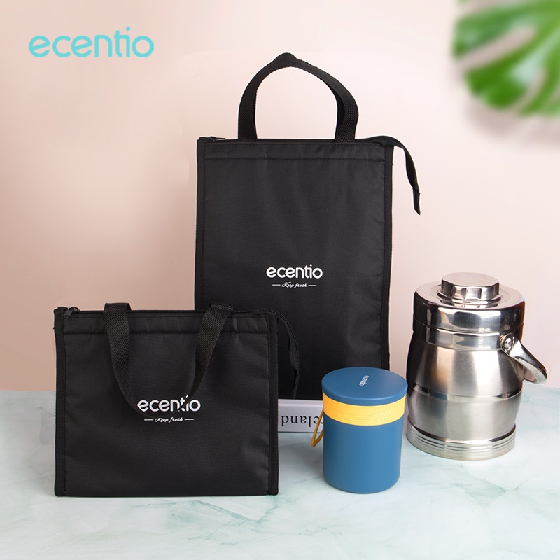 ecentio Tas Bekal Lunch Cooler Bag Box Makanan Alumunium Kotak Makan Anak