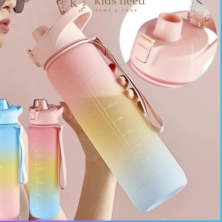 Buy Botol Minum Tumbler Olahraga Sport Unik 1.1L FREE Stiker / Botol Motivasi Penanda Gradient Grada