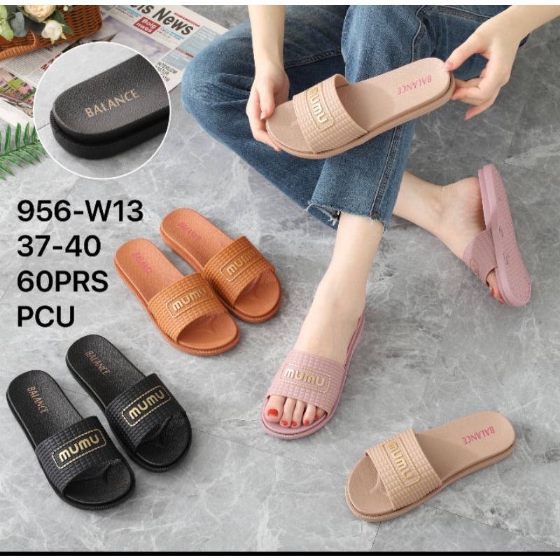 Sandal Kokop Wanita Import Karet Jelly Model Polos Kokop Balance 956