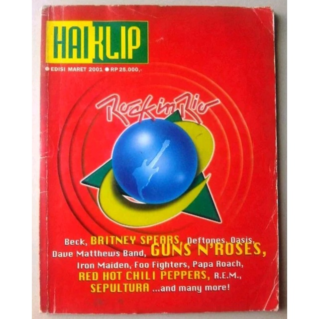 Majalah Hai Klip Maret 2001: Rock in Rio - Britney Spears - Guns N Roses - Sepultura