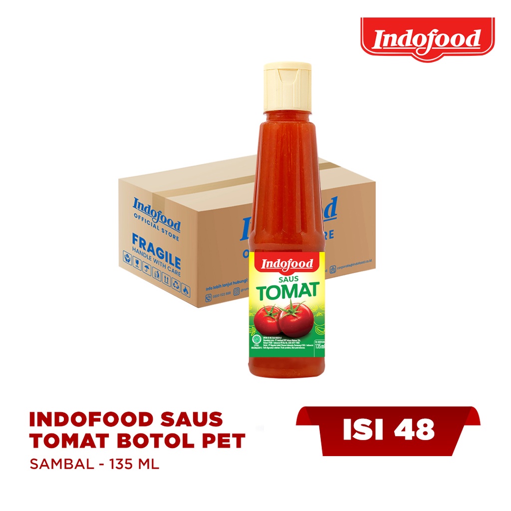 

1 ctn - Saus Tomat Indofood Botol 135 ml