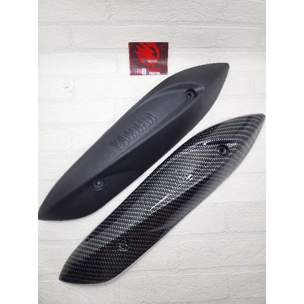 Cover Knalpot Karbon dan Hitam Model Standar Bawaan Yamaha Mio Sporty - Tameng Knalpot Mio Sporty - Pelindung Knalpot Yamaha Mio Sporty