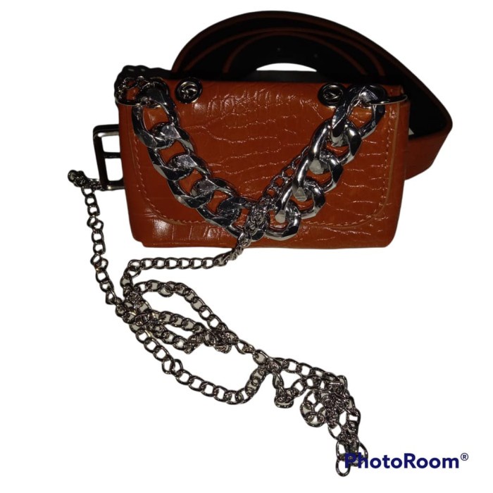 Sabuk Wanita RING BELT KOREA A48 IKAT PINGGANG CROCO FREE DOMPET KECIL A48 Brown Gesper Wanita Best 