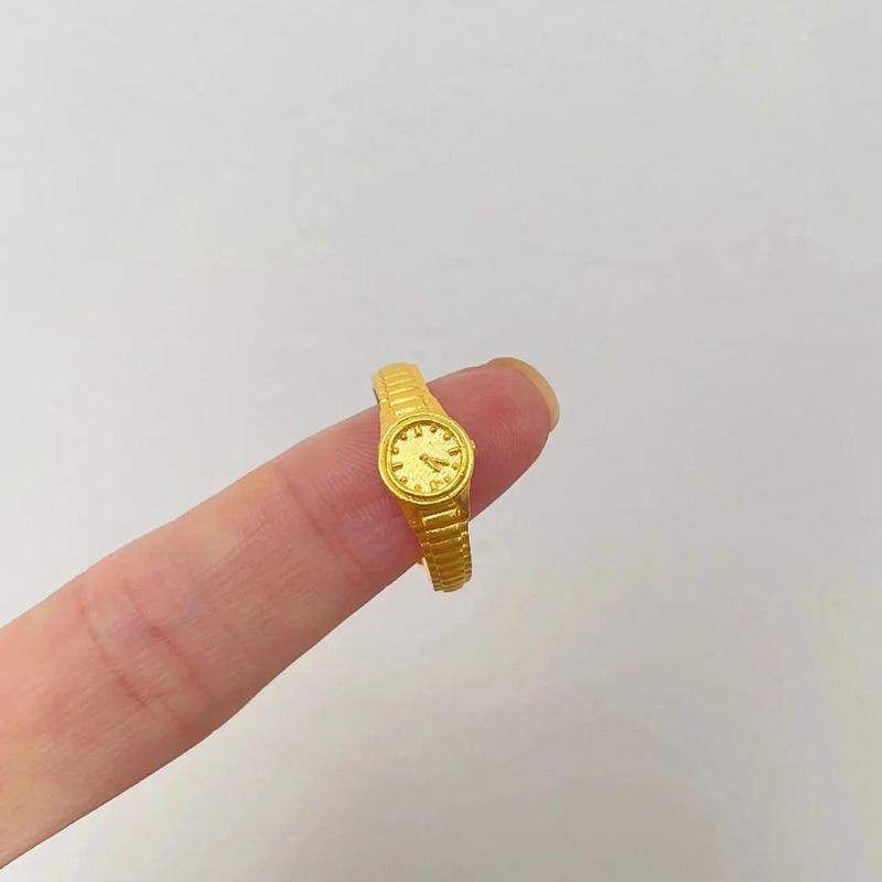 【Bayar di tempat】Jam Tangan Punk Emas Retro Bentuk Desain Pembukaan Cincin Gadis Accerssories Hadiah